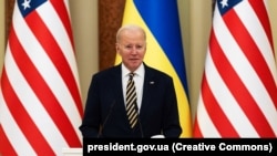 Президент США Джо Байден під час візиту до України, 20 лютого 2023 року 