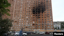 Зградата во која удрил руски дрон, Одеса, 28 јуни 2025 година