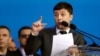 Володимир Зеленський під час передвиборчих дебатів на стадіоні «Олімпійський». Київ, 19 квітня 2019 року