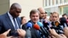Foreign Ministers of Germany, France, Britain and EU speak to media following nuclear talks with Iran