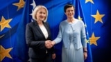 Predsjedateljica Vijeća ministara BiH Borjana Krišto s povjerenicom za proširenje EU Martom Kos u Briselu, 11. jun 2024.