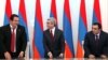 Лидеры трех армянских партий при подписании нового коалиционного соглашения 17 февраля 2011 года.