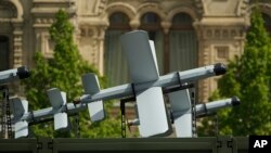 Беспилотното летало „Лансет“ на воената парада во Москва, Русија, на 9 мај 2025 година