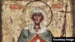 წმინდა ნინოს ფრესკა, შიომღვიმე, XVII-XVIII სს