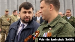 Чинний ватажок угруповання «ДНР» Денис Пушилін і його попередник Олександр Захарченко, архівне фото, 2016 рік